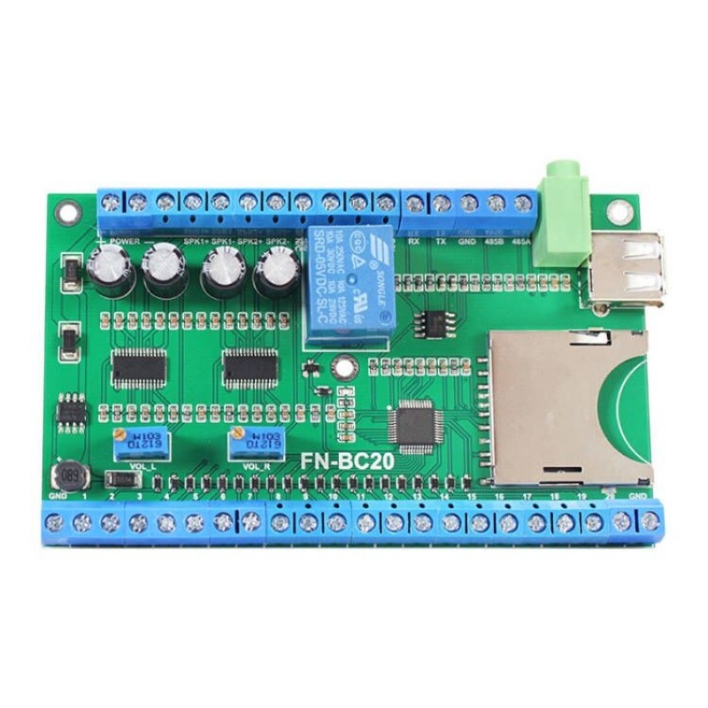 FN-BC20 (V1.1) 20 Channel Input MP3 Sound Board for KITT Replica RS485 Serial MP3 Player Sound Module for Industrial Control